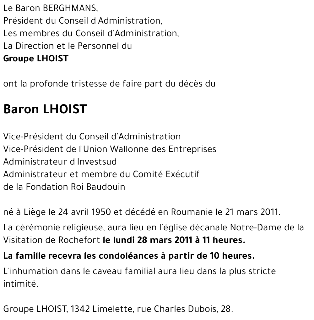 Baron LHOIST 