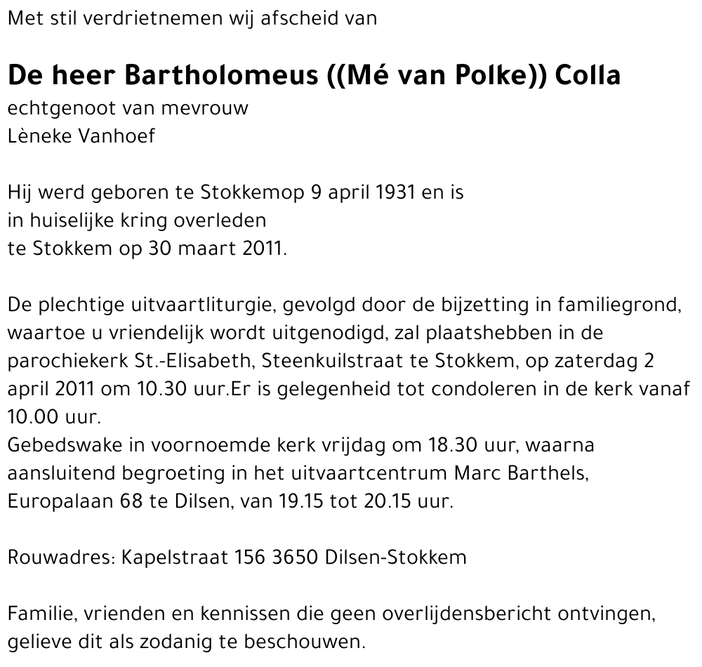 Bartholomeus Colla