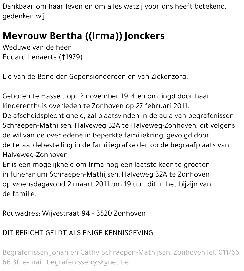 Bertha Jonckers