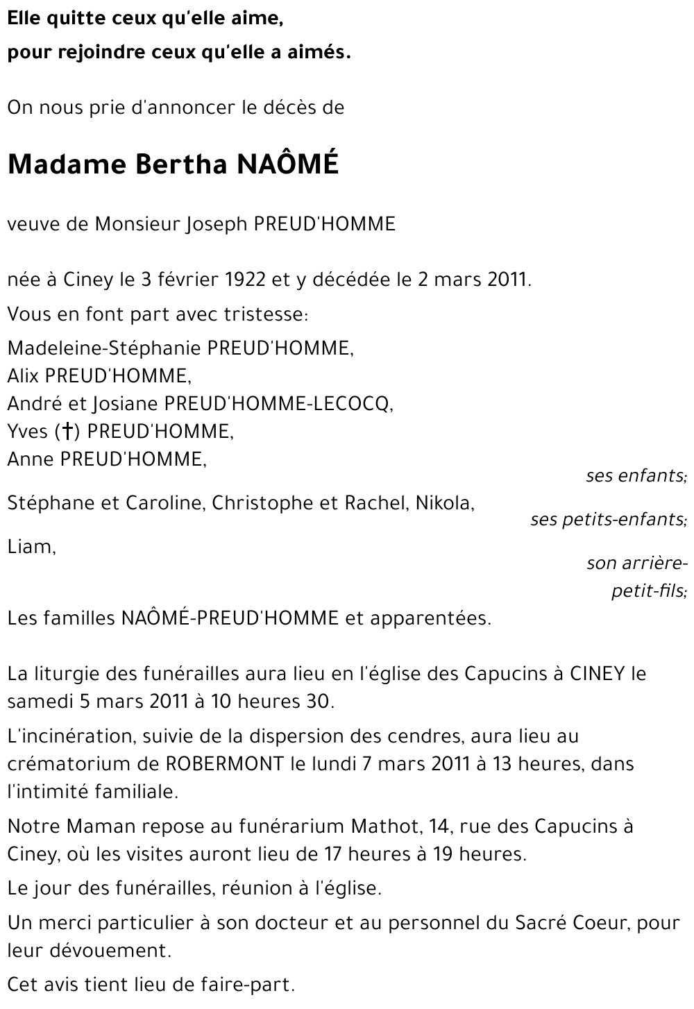 Bertha NAOME
