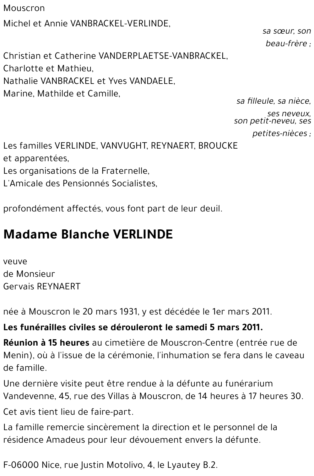 Blanche VERLINDE
