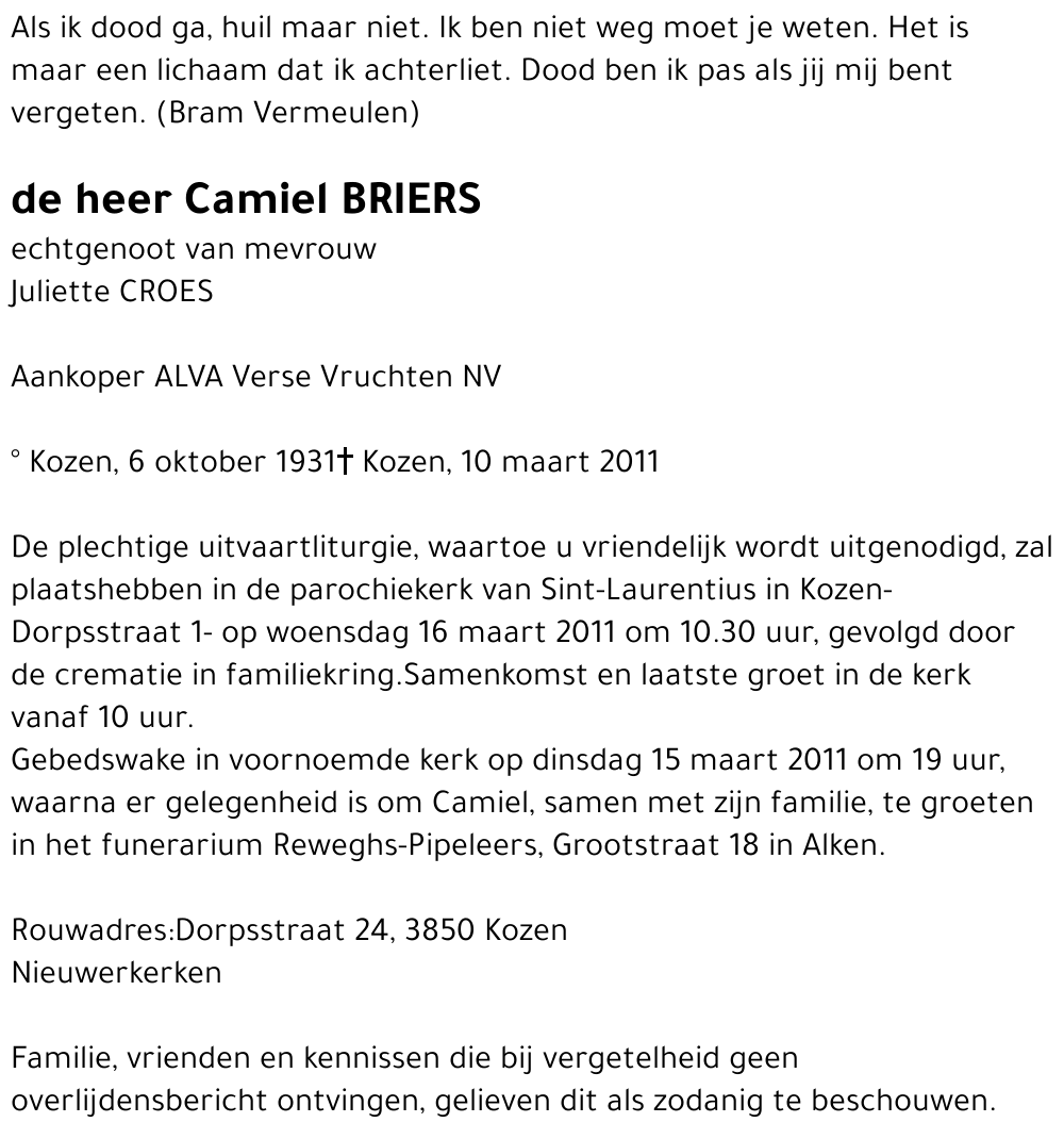 Camiel BRIERS