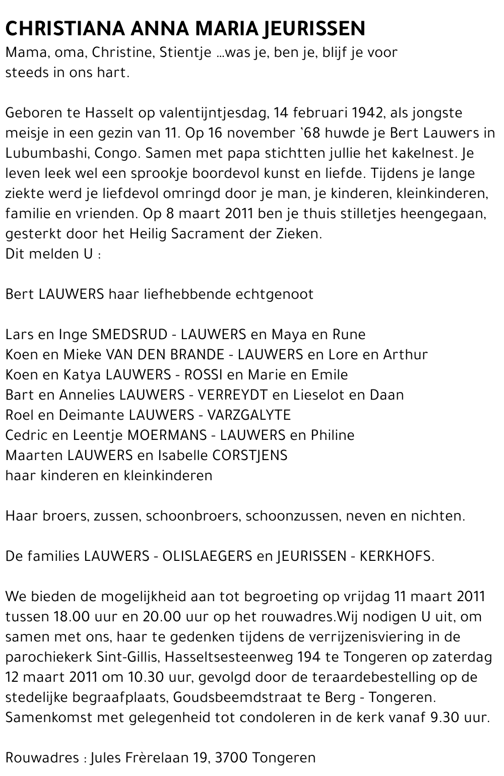 Christiana JEURISSEN