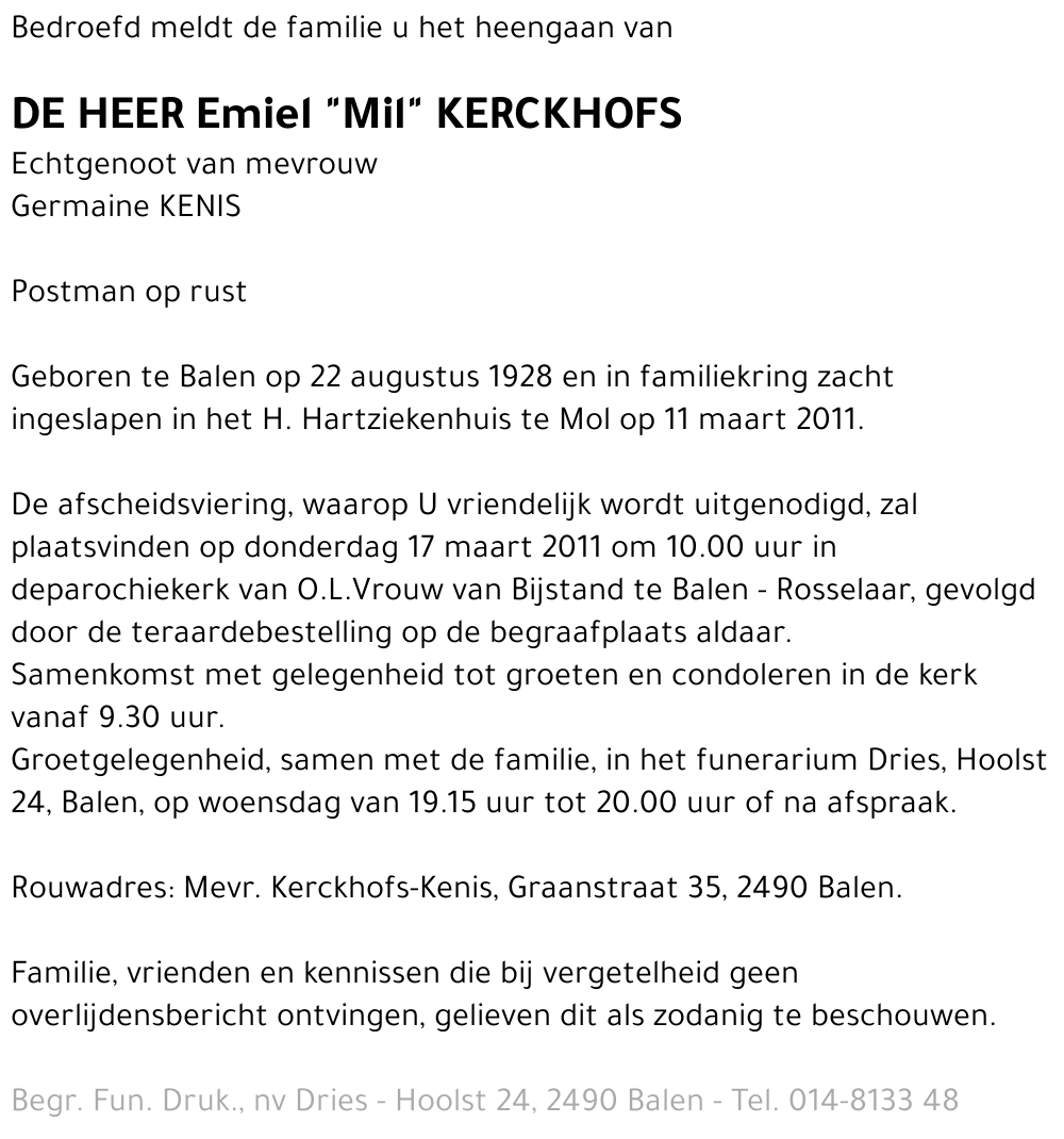 Emiel KERCKHOFS