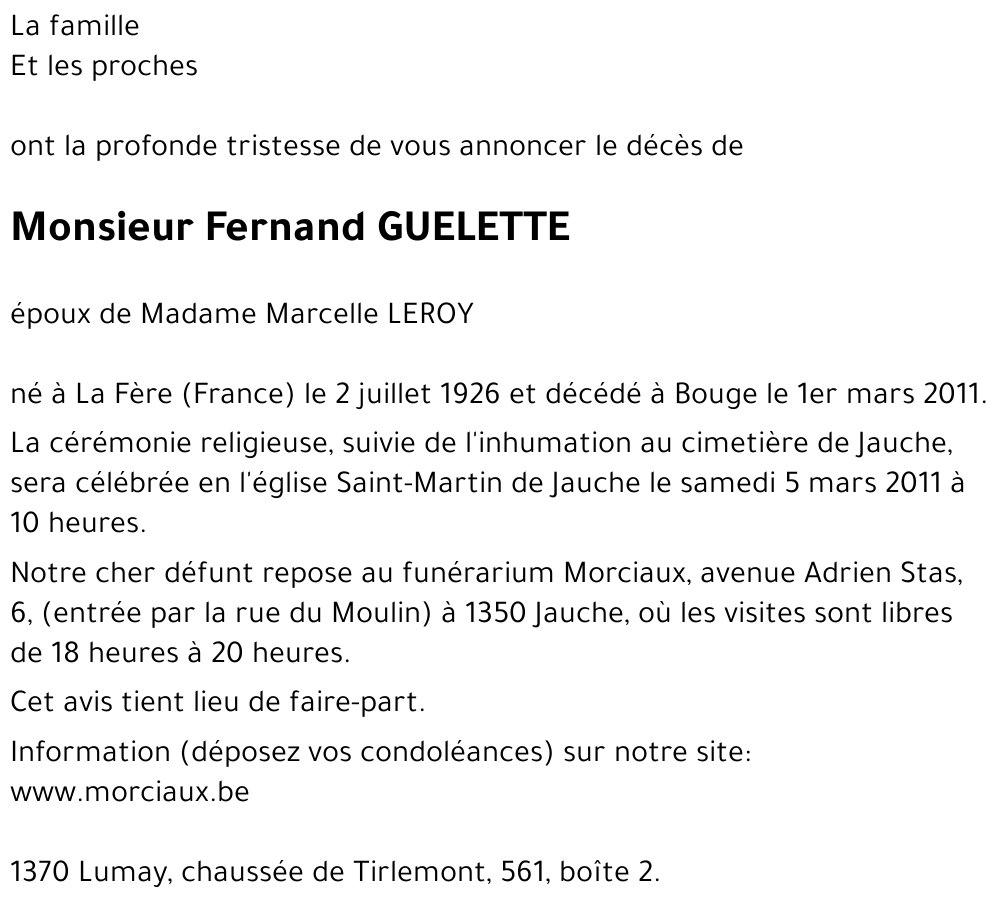 Fernand GUELETTE
