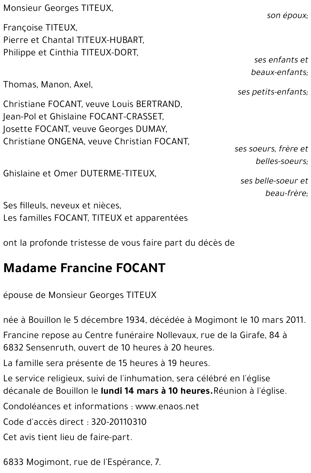 Francine FOCANT