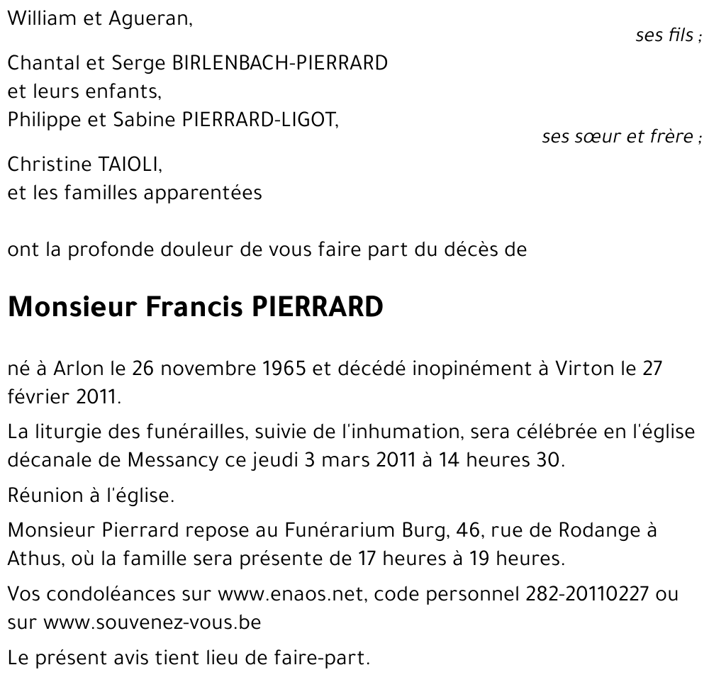 Francis PIERRARD