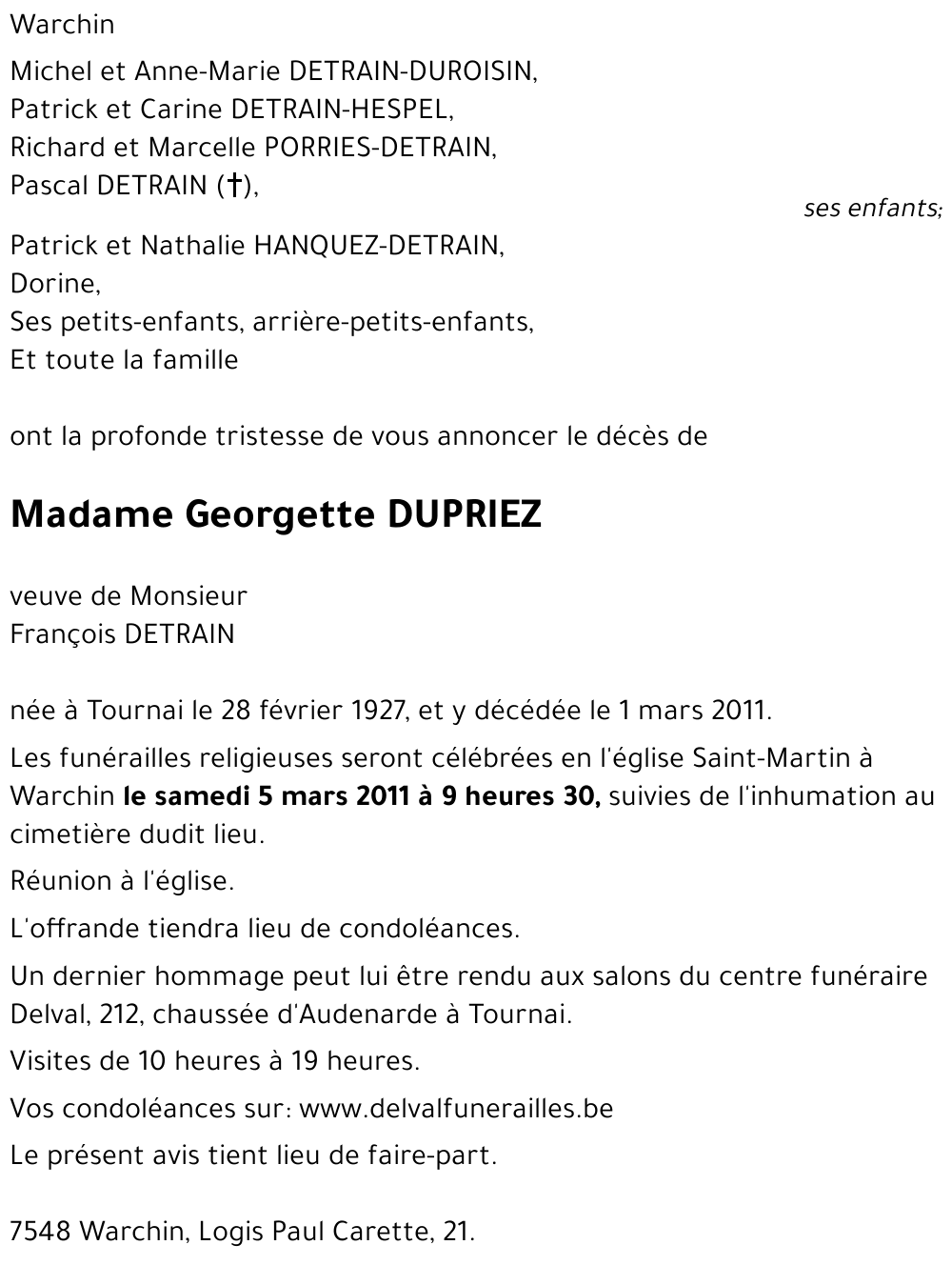 Georgette DUPRIEZ