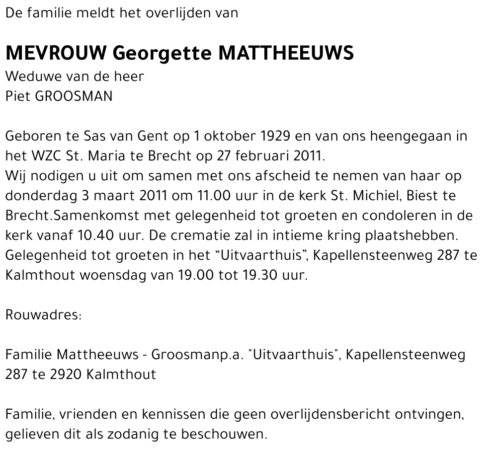 Georgette MATTHEEUWS