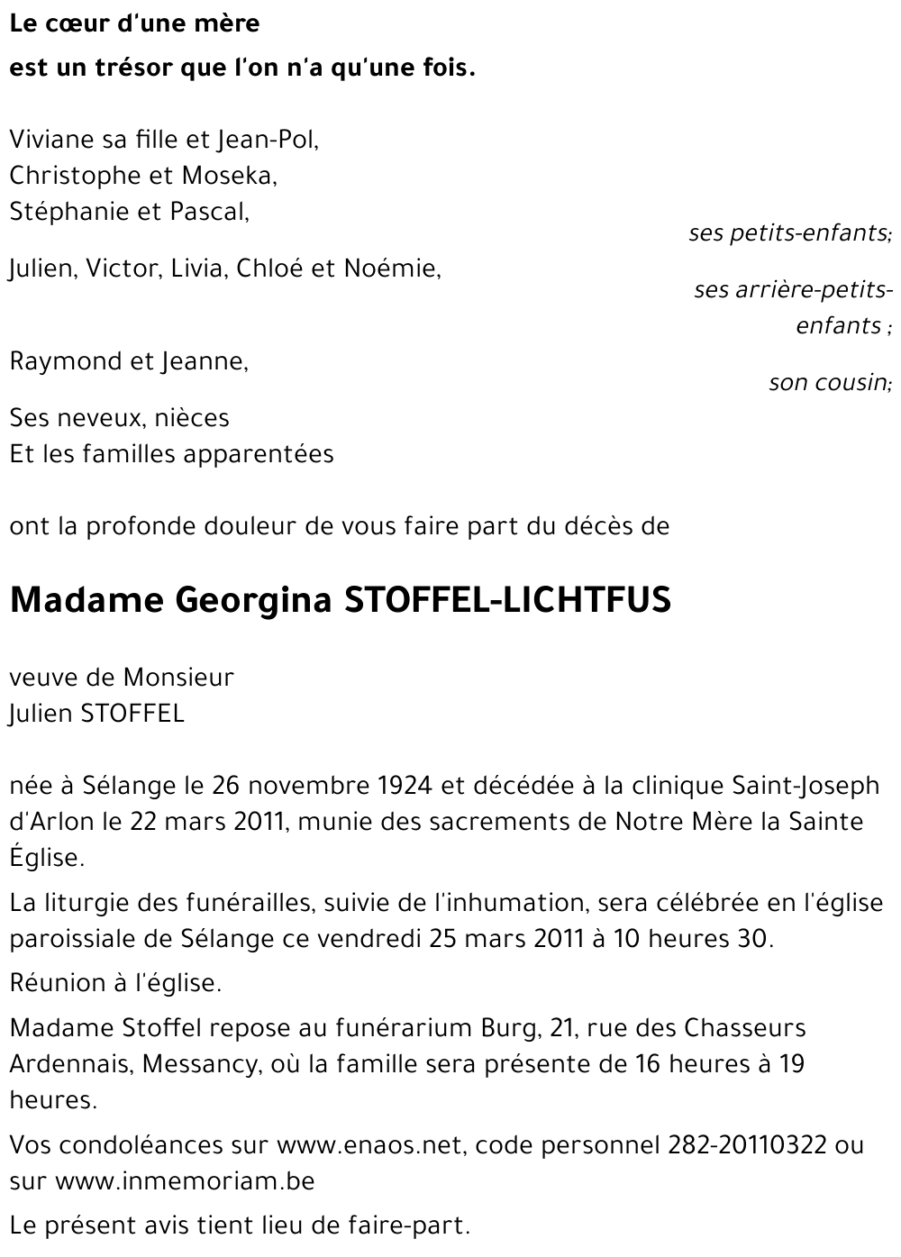 Georgina STOFFEL-LICHTFUS