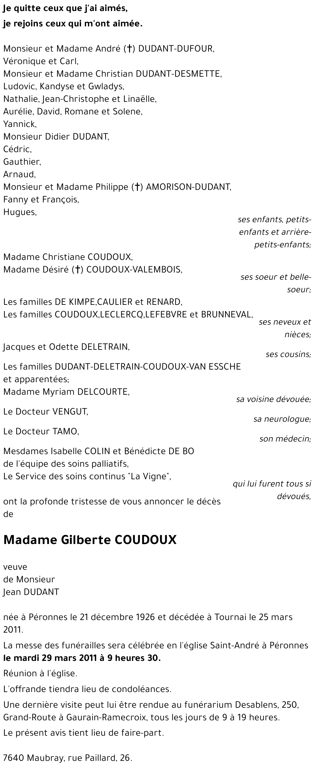 Gilberte COUDOUX
