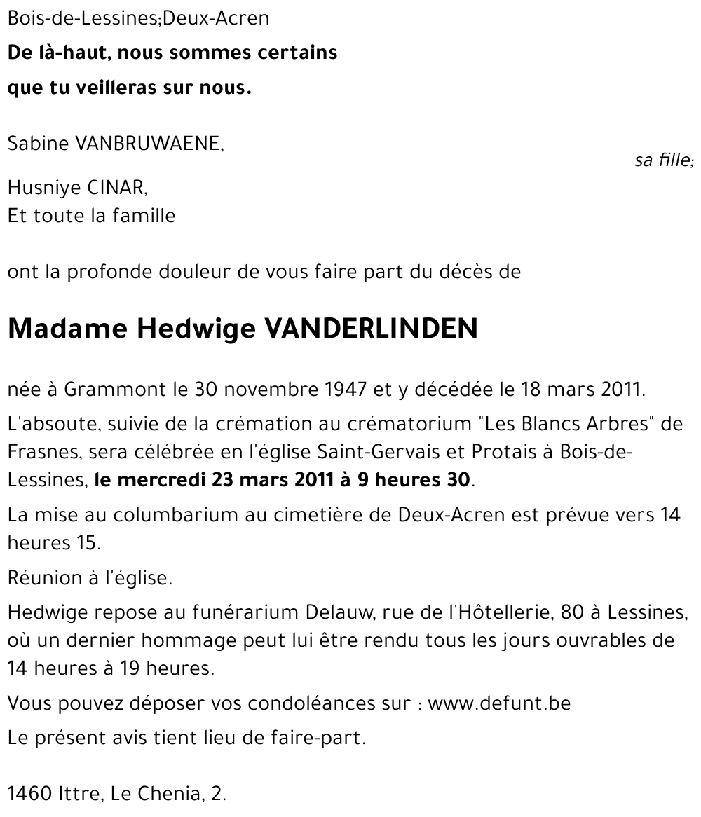 Hedwige VANDERLINDEN