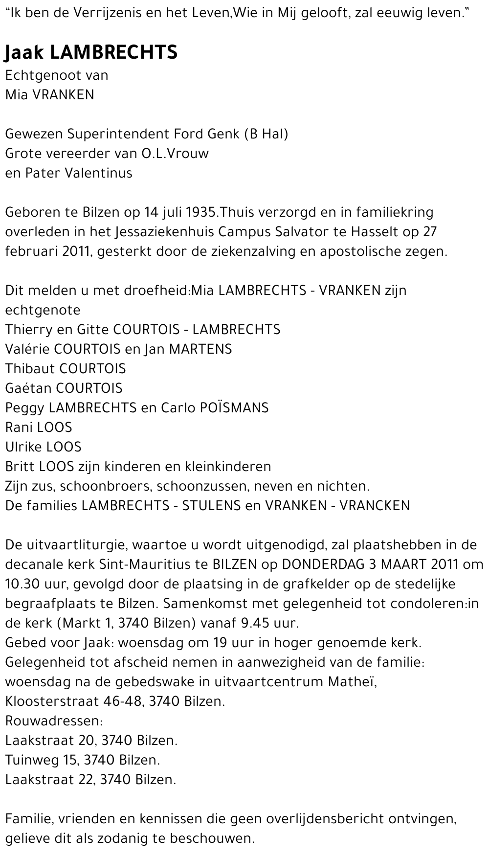 ILZENJaak LAMBRECHTS