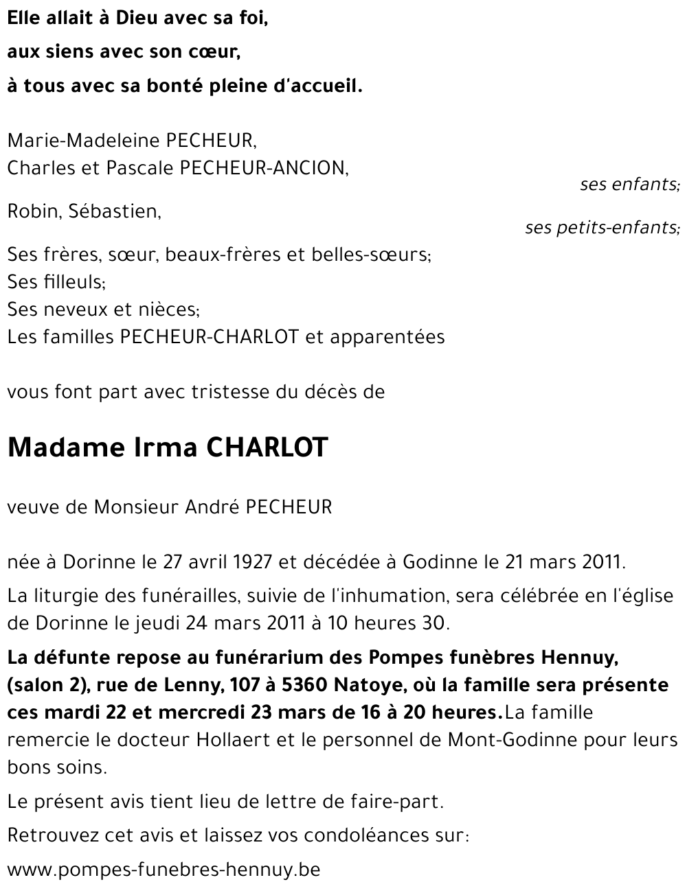 Irma CHARLOT