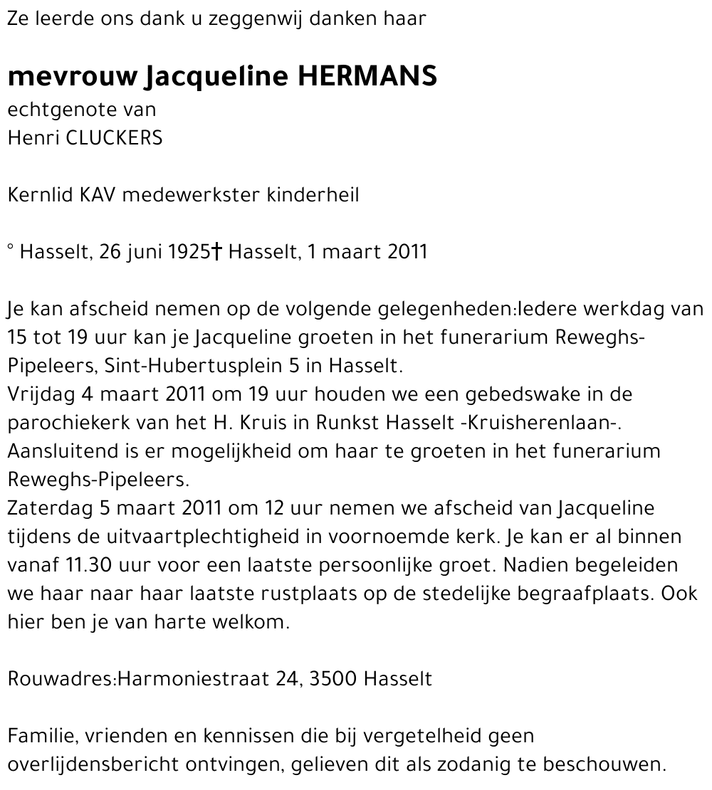 Jacqueline HERMANS