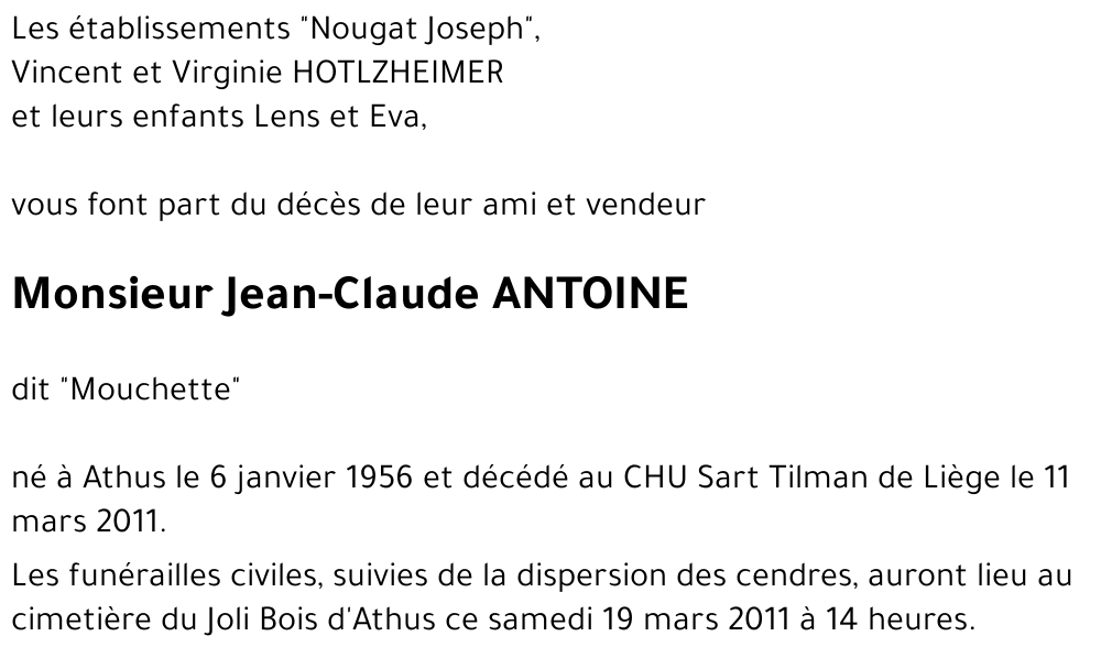 Jean-Claude ANTOINE