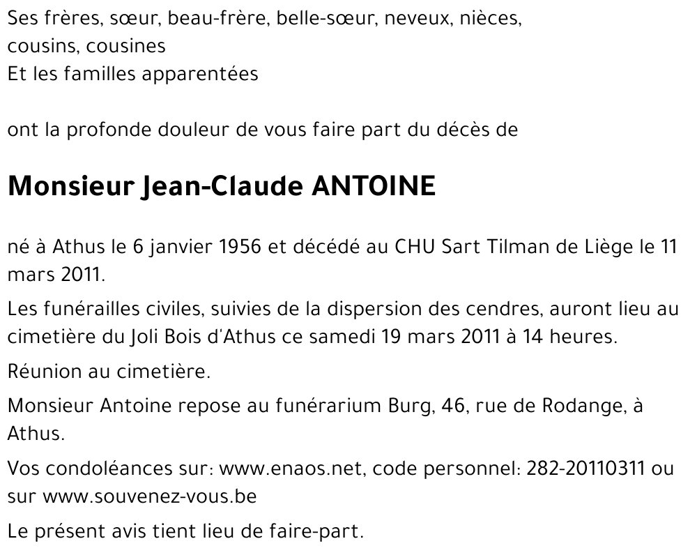 Jean-Claude ANTOINE
