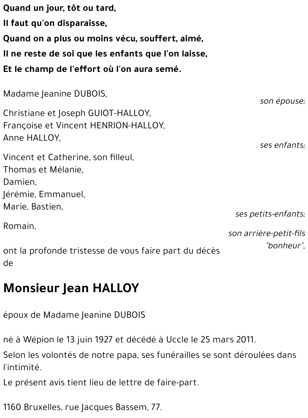 Jean HALLOY