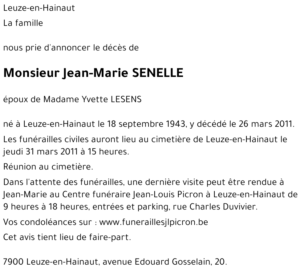 Jean-Marie SENELLE