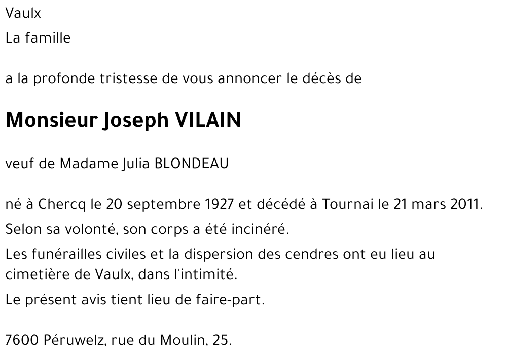 Joseph VILAIN