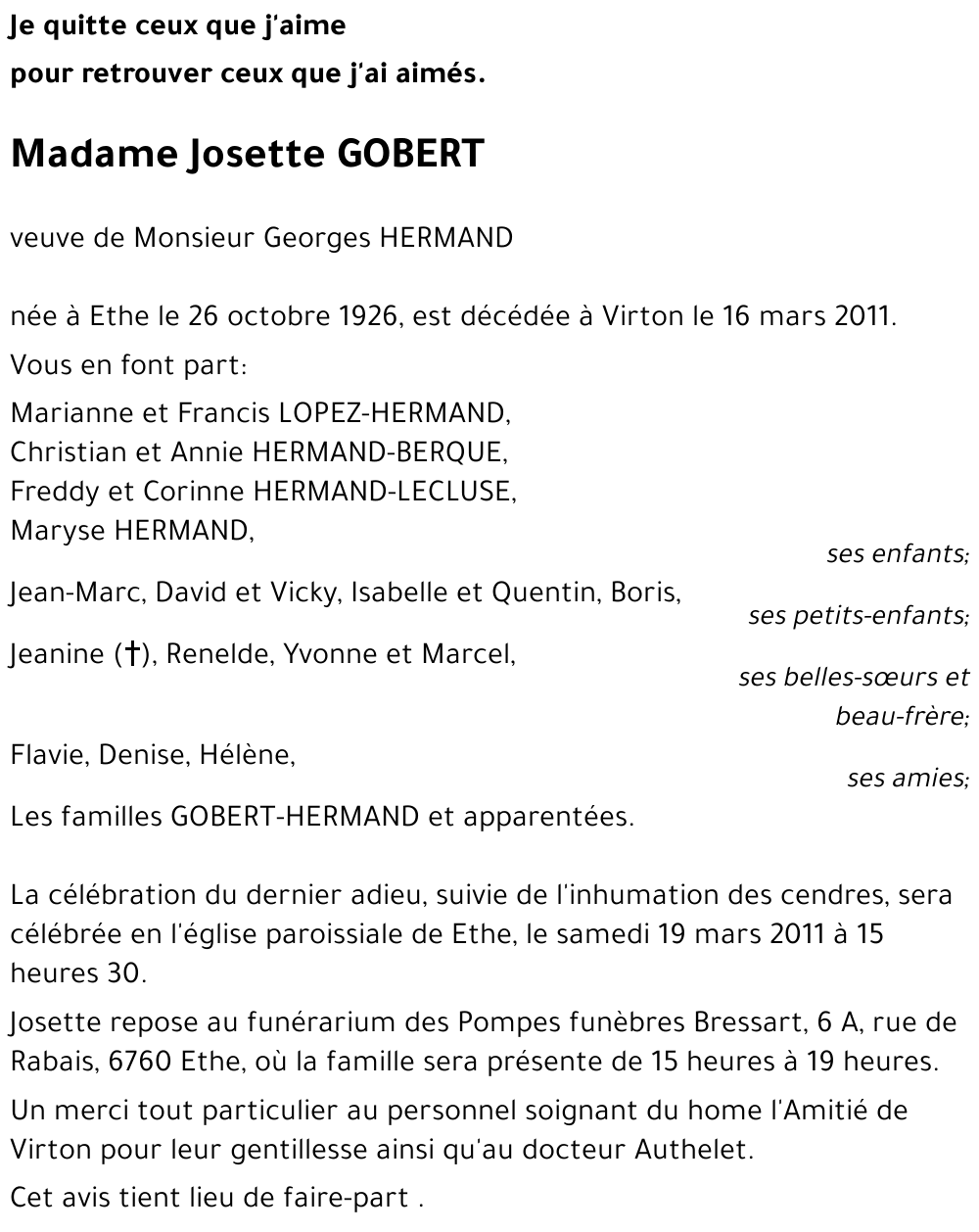 Josette GOBERT