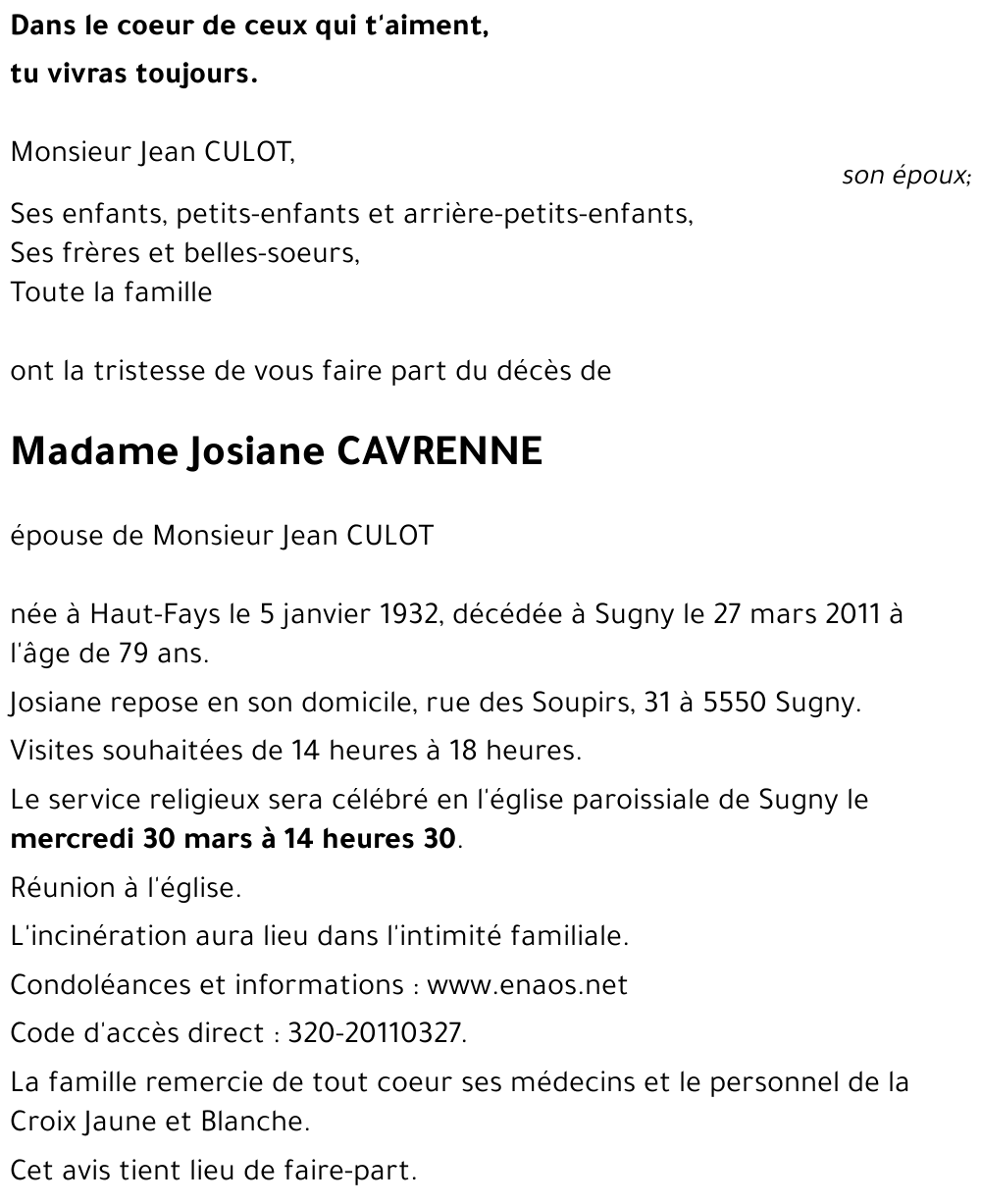 Josiane CAVRENNE