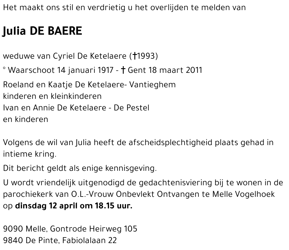 Julia DE BAERE
