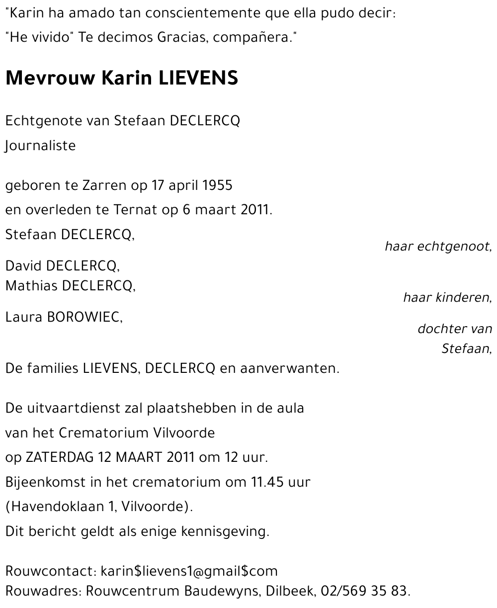 Karin LIEVENS