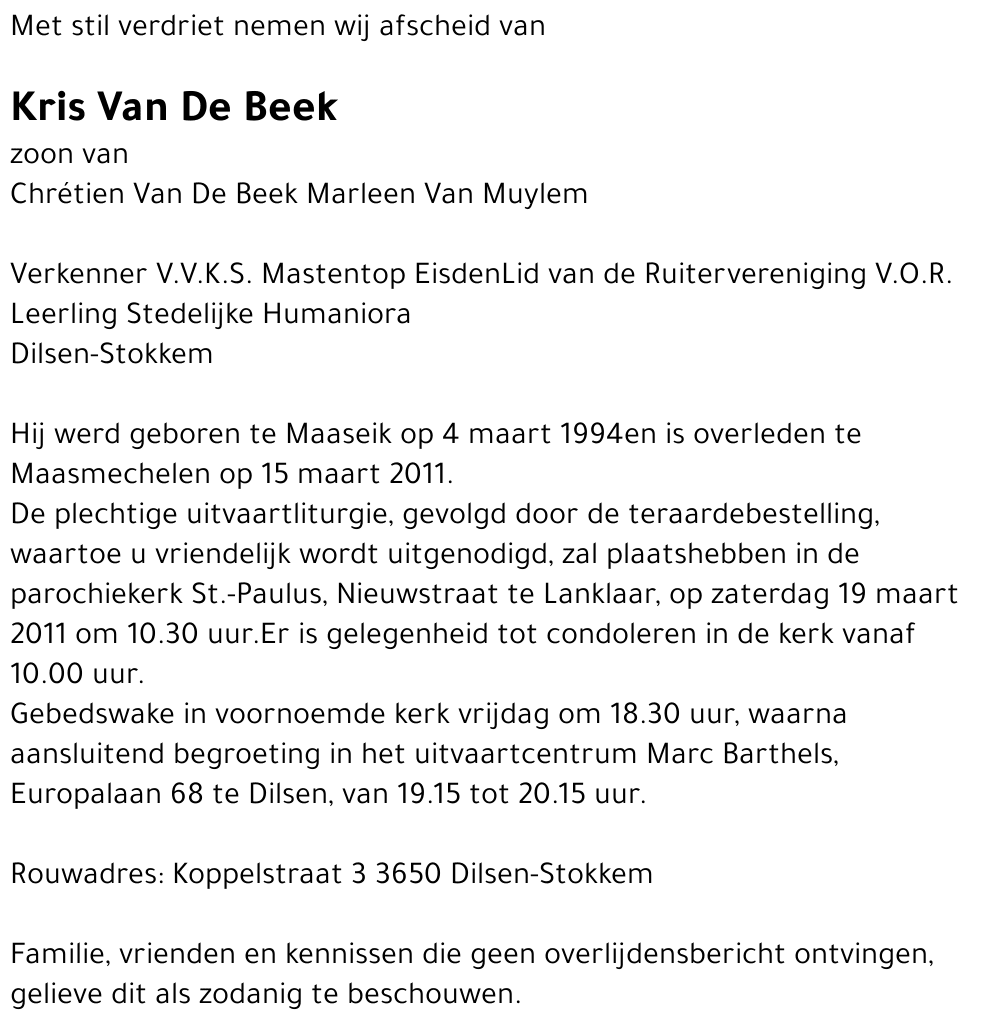Kris Van De Beek