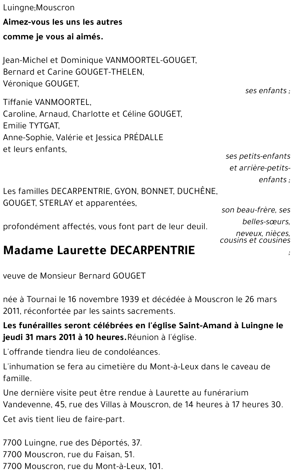 Laurette DECARPENTRIE