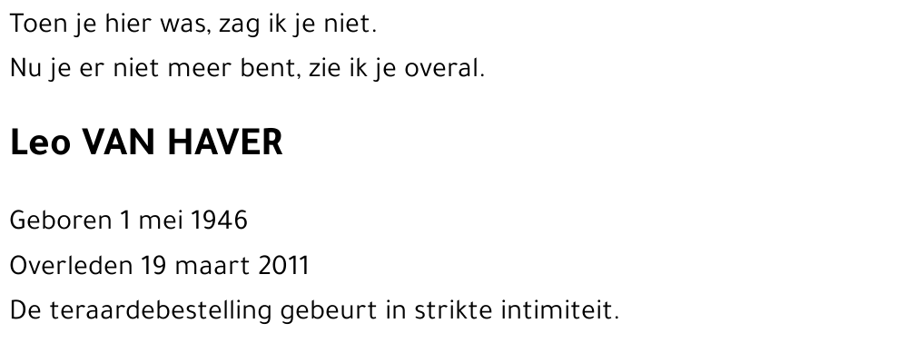 Leo VAN HAVER
