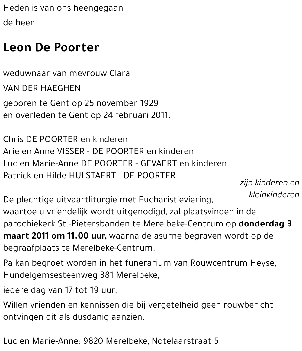 Leon De Poorter
