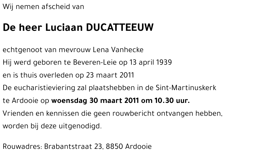 Luciaan DUCATTEEUW
