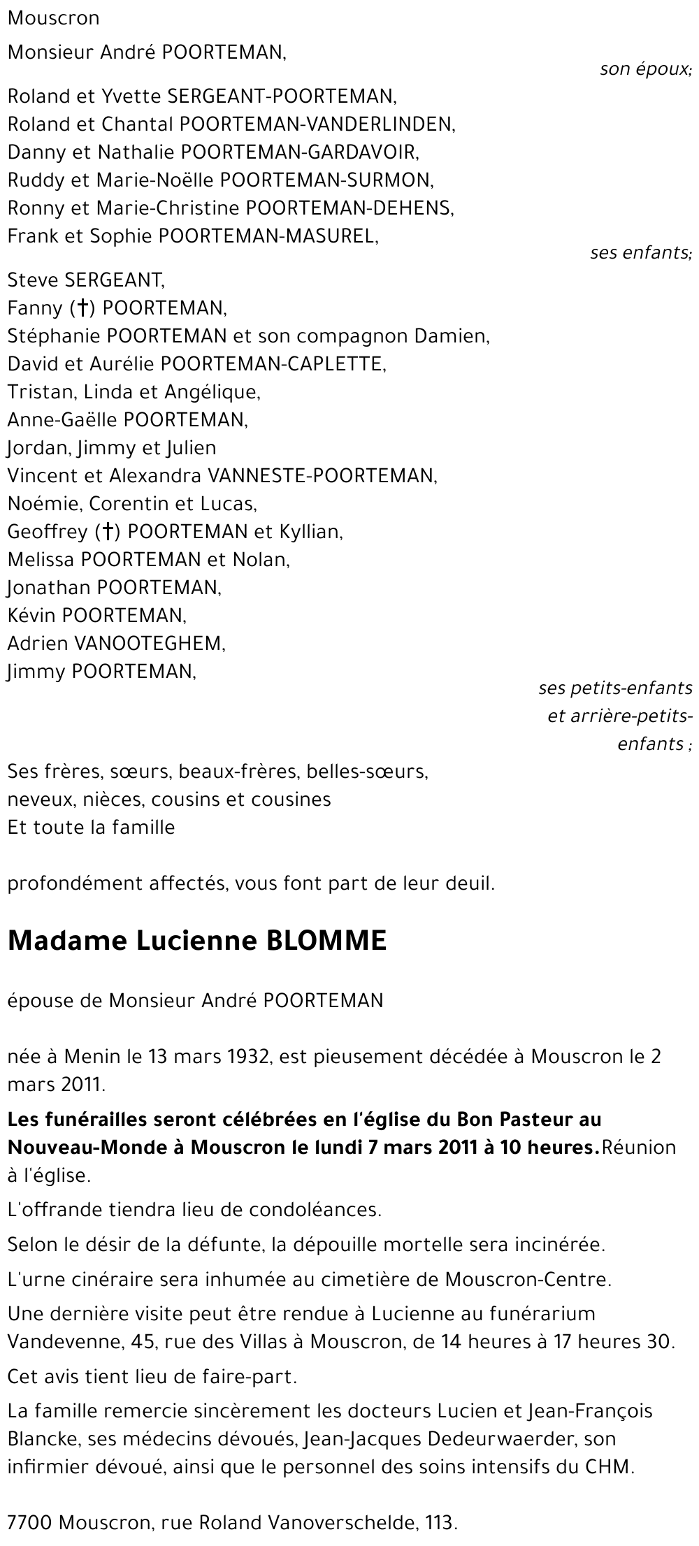 Lucienne BLOMME