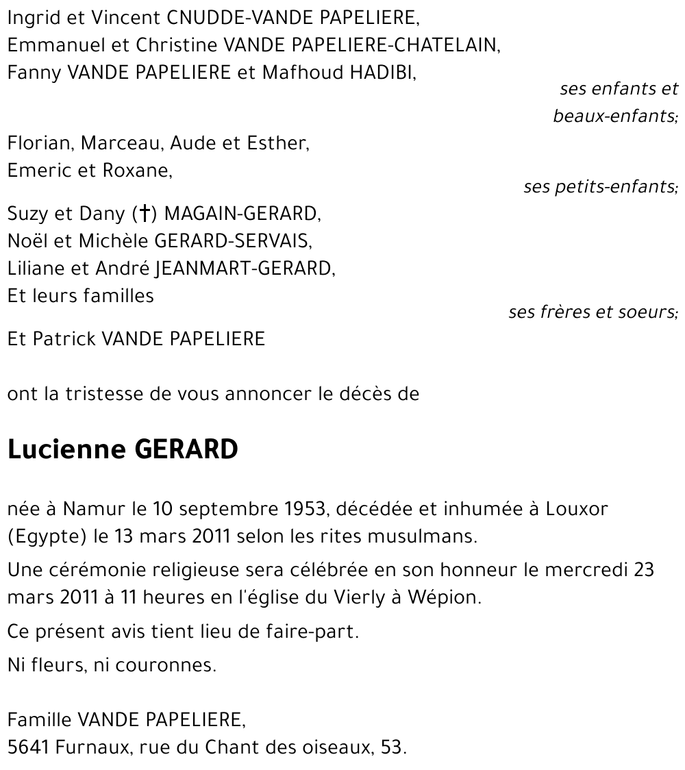 Lucienne GERARD