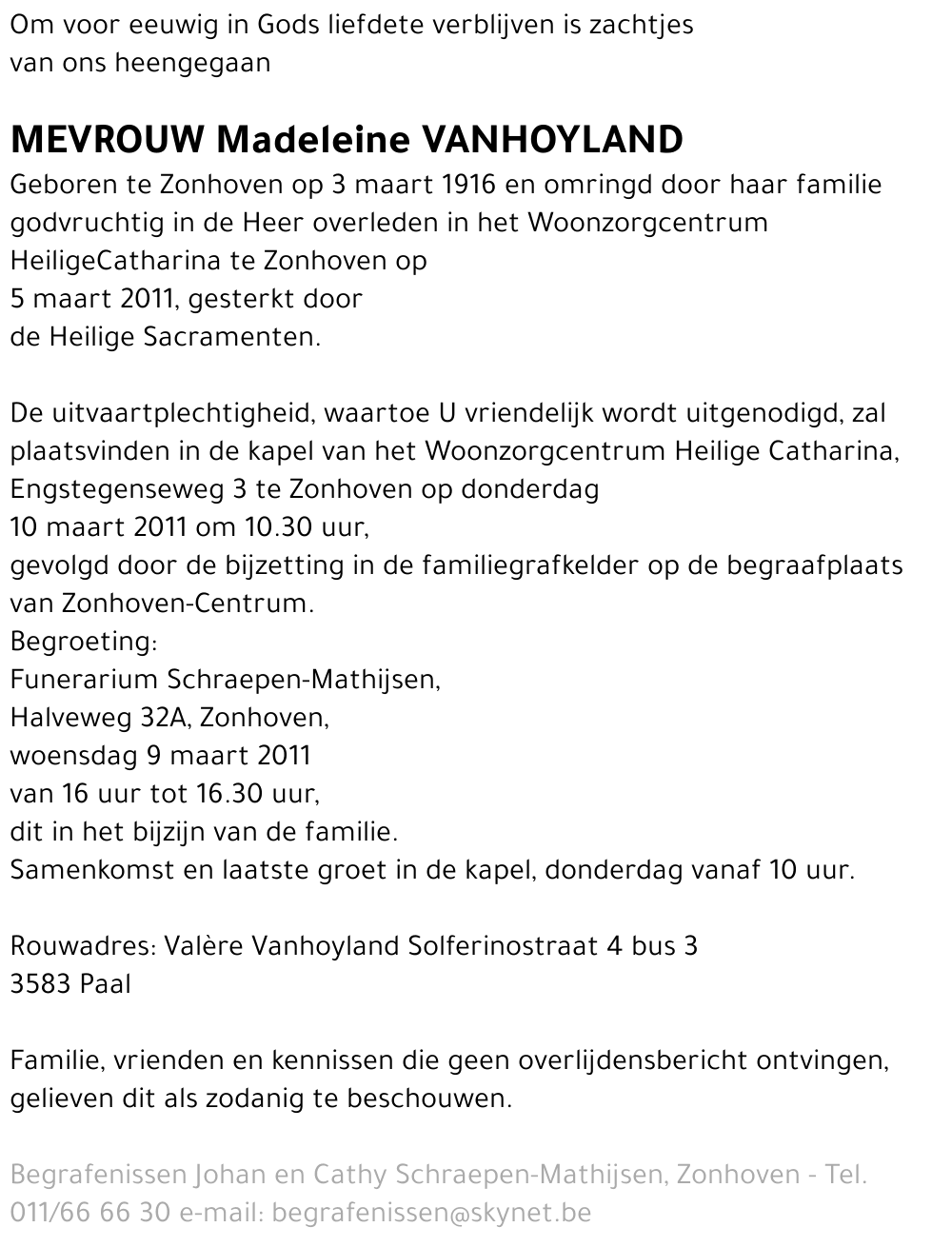 Madeleine Vanhoyland