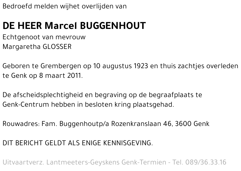 Marcel BUGGENHOUT