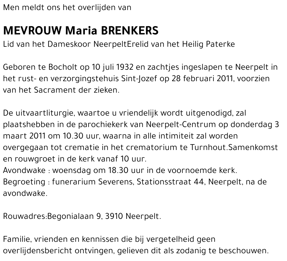 Maria Brenkers