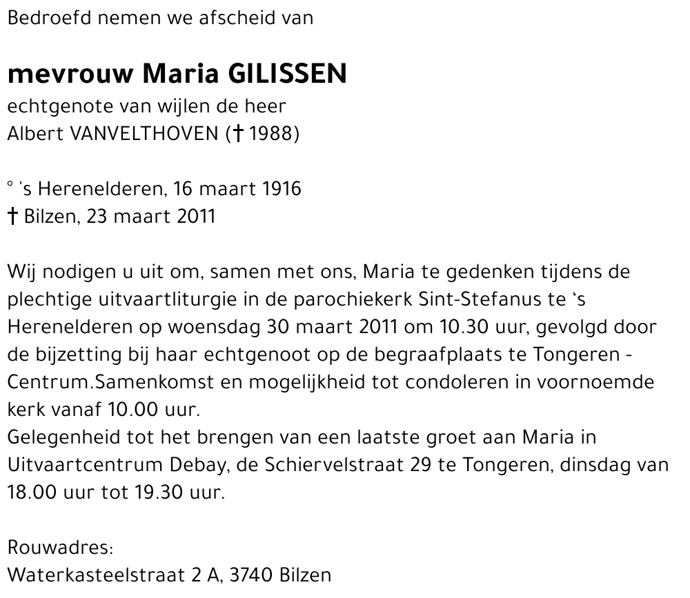 Maria GILISSEN