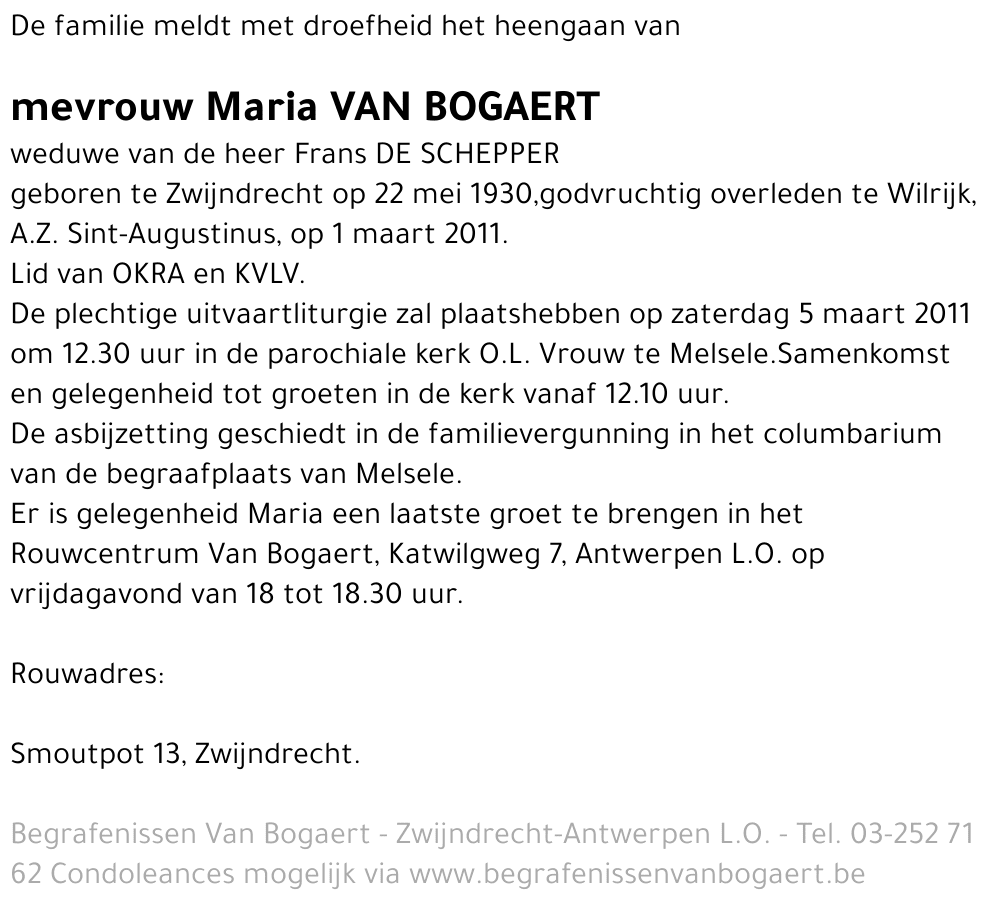 Maria Van Bogaert