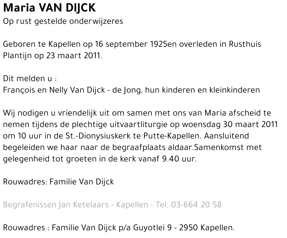 Maria Van Dijck