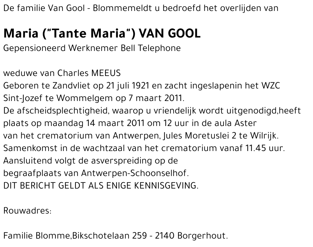 Maria Van Gool