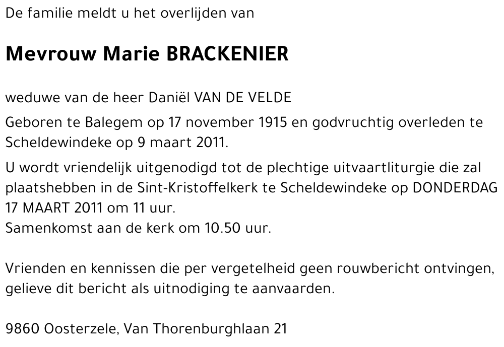 Marie Brackenier