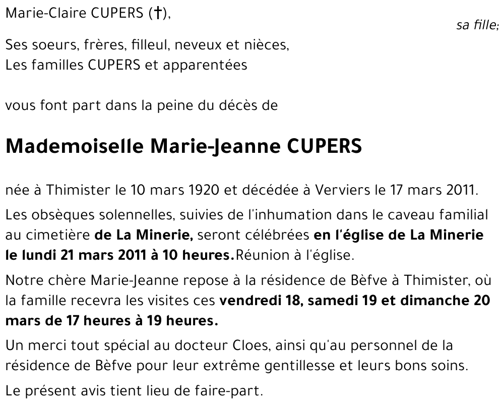 Marie-Jeanne CUPERS