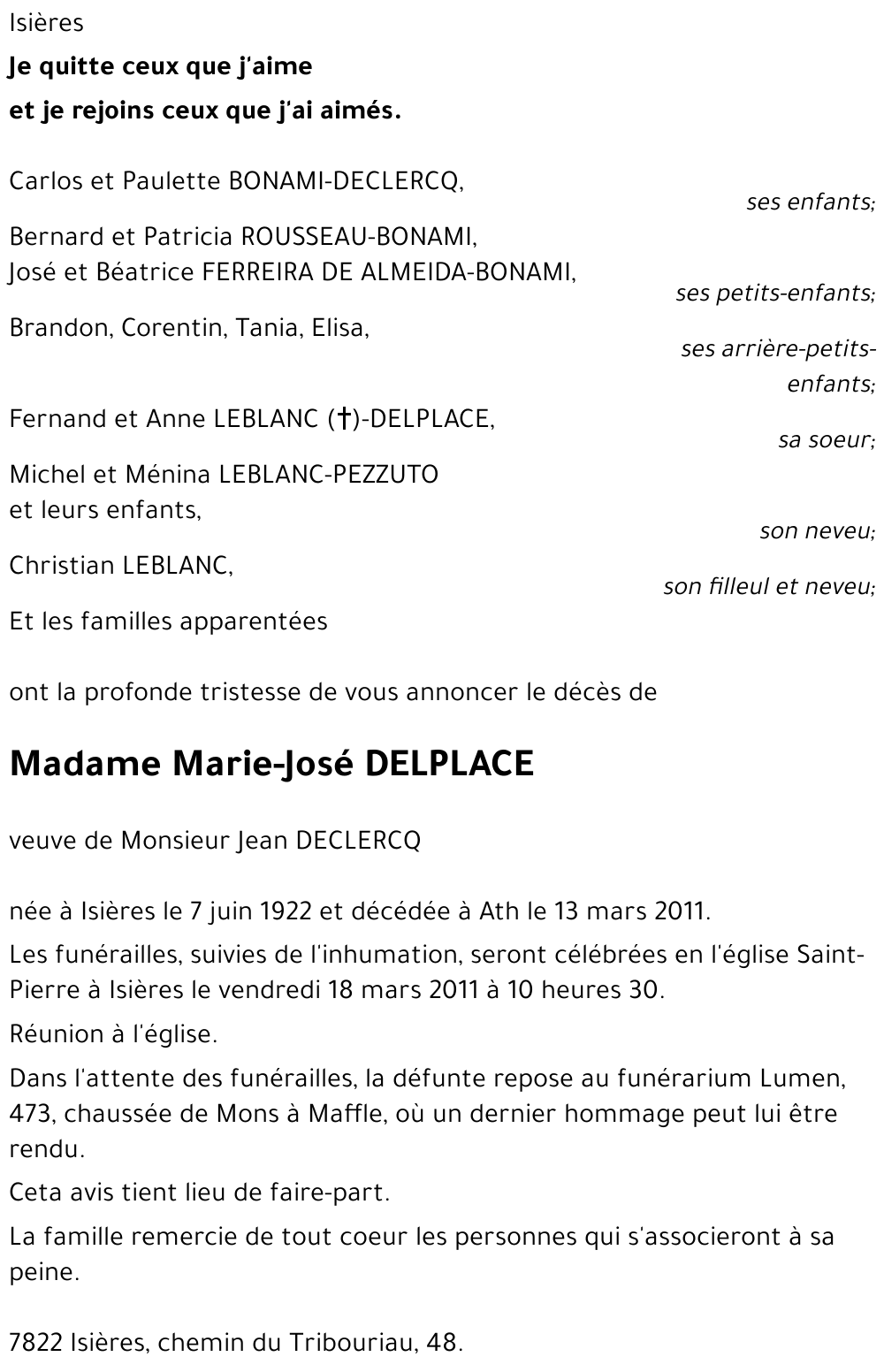 Marie-José DELPLACE