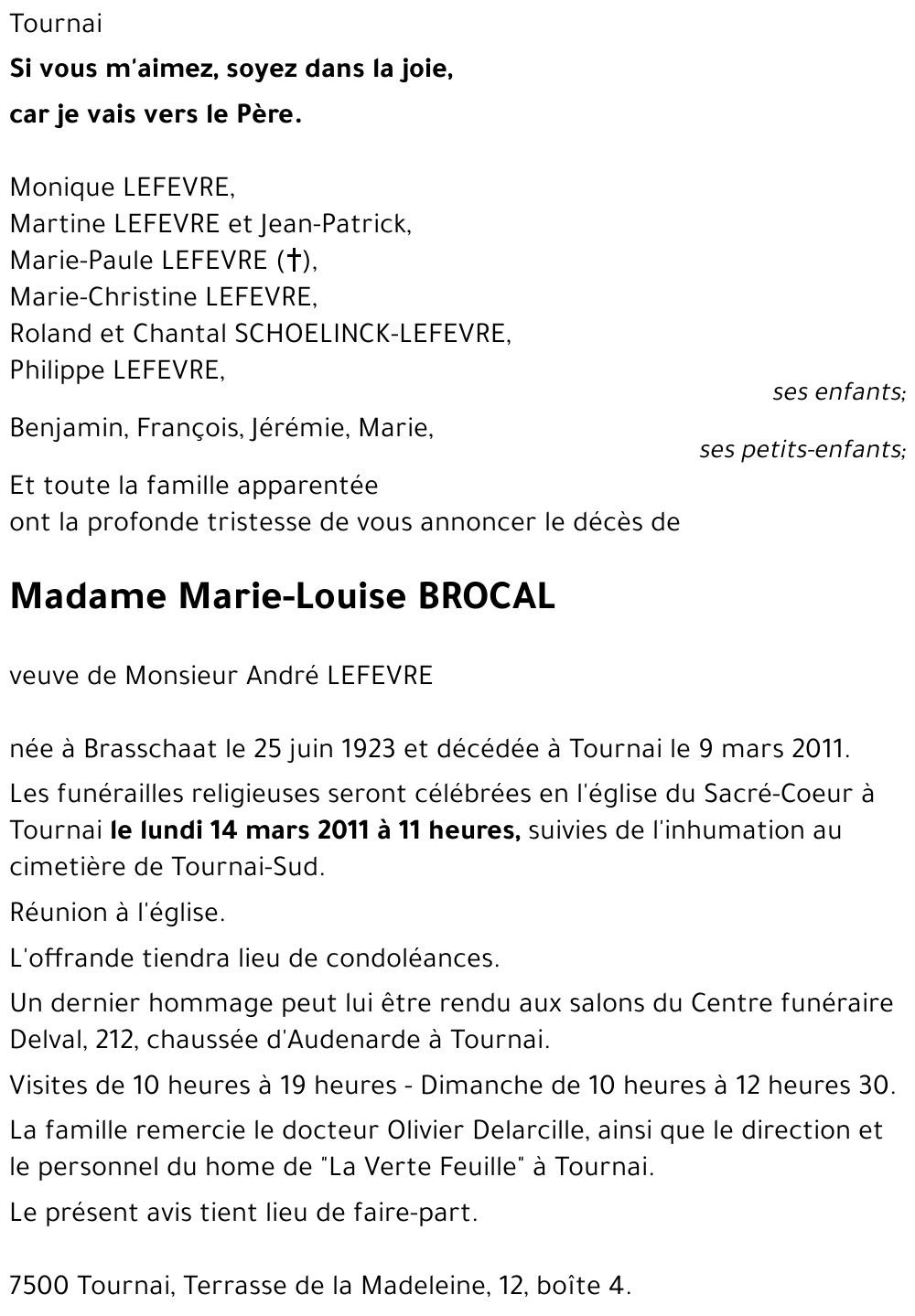 Marie-Louise BROCAL