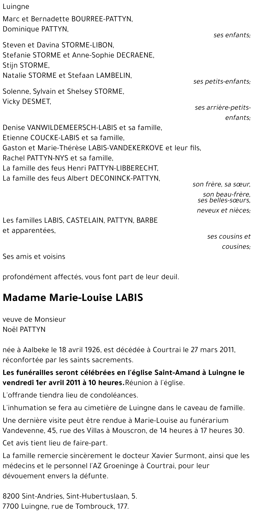 Marie-Louise LABIS