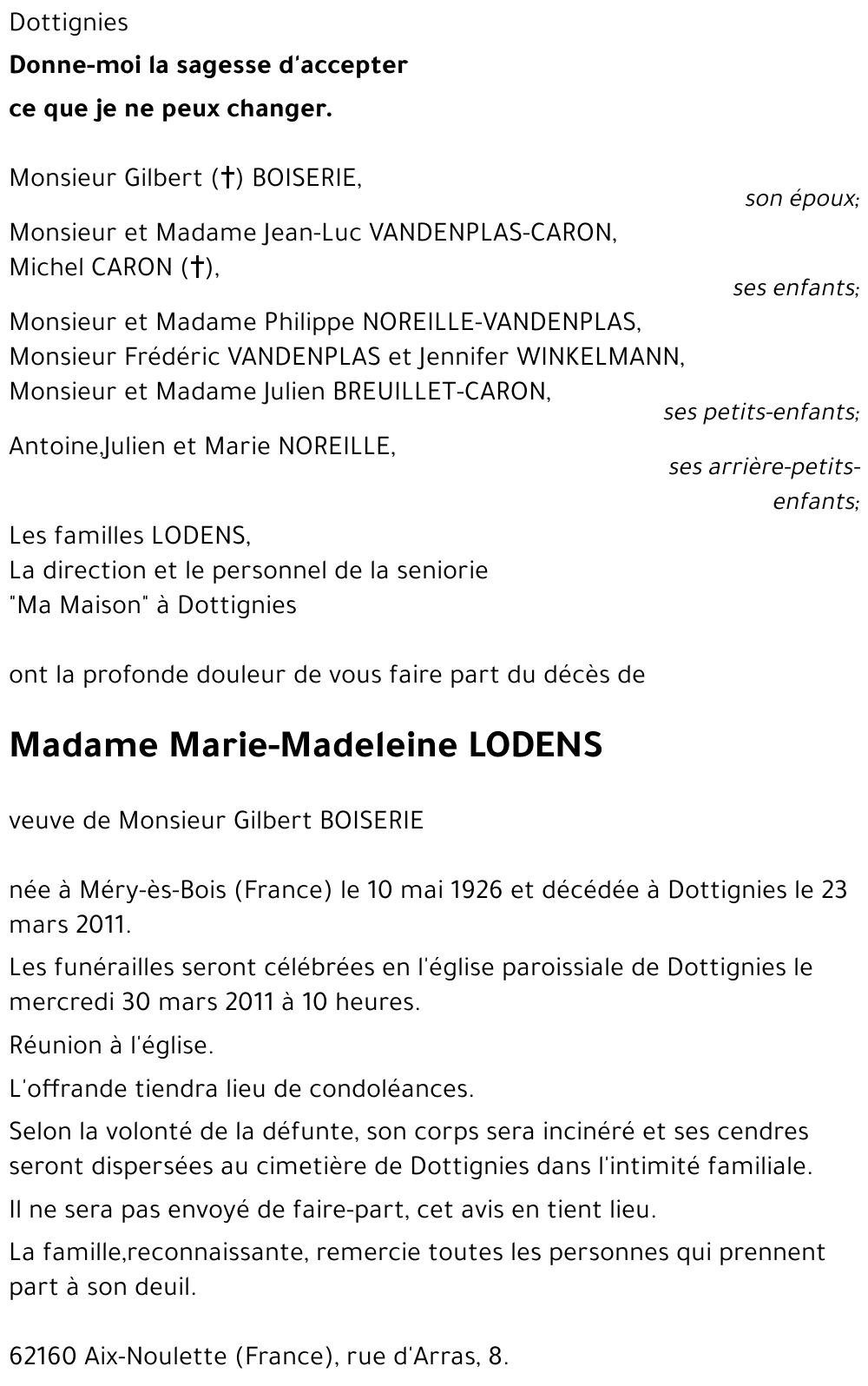 Marie-Madeleine LODENS