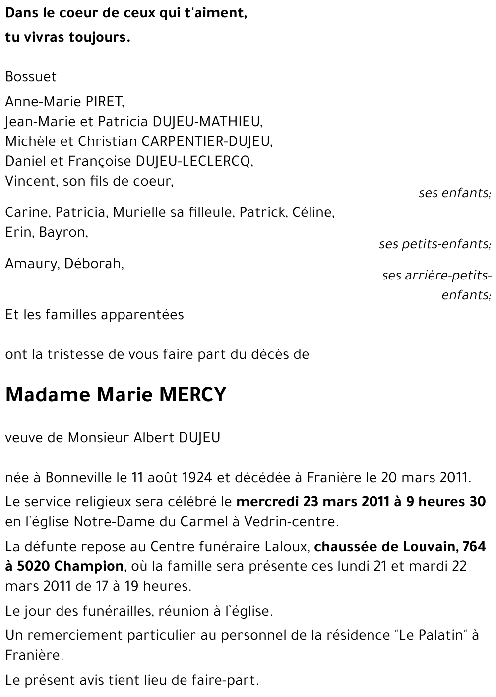 Marie MERCY
