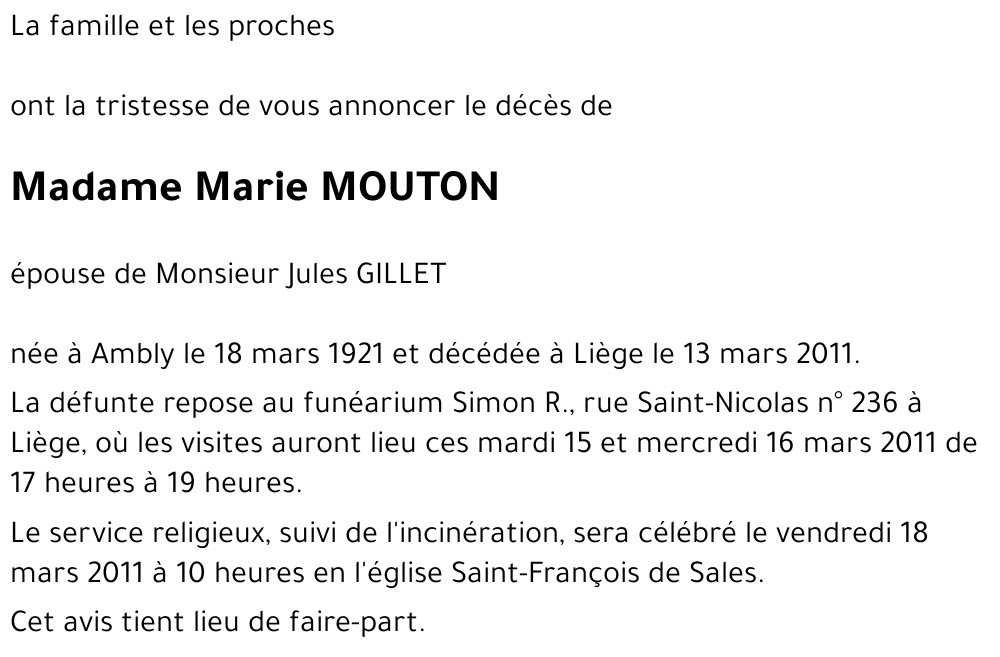 Marie MOUTON